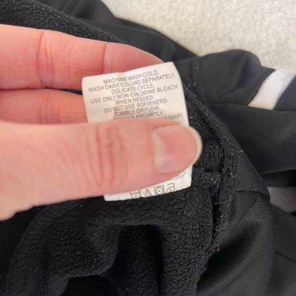 Layer 8 black with white stripes on arm Mens size small fleece lined hoodie - Picture 6 of 8